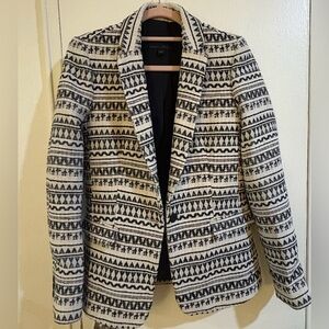 Banana Republic Black‎ & White Textured Geometric Blazer – Size 2